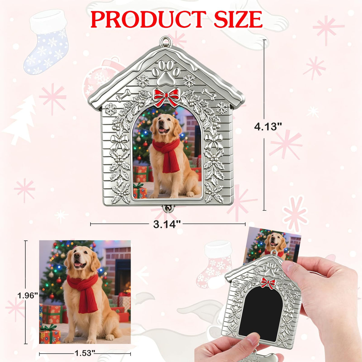 Dog First Christmas Ornament 2026 Metal Photo Frame P818308