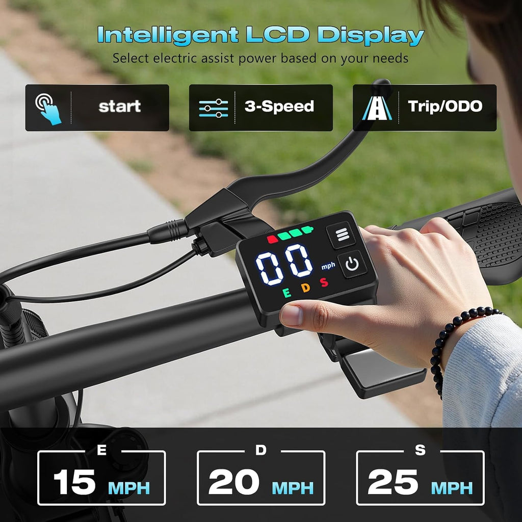 Electric Scooter with Seat, 1000W Peak Motor, 25 MPH, 14" Pneumatic Tires W991951