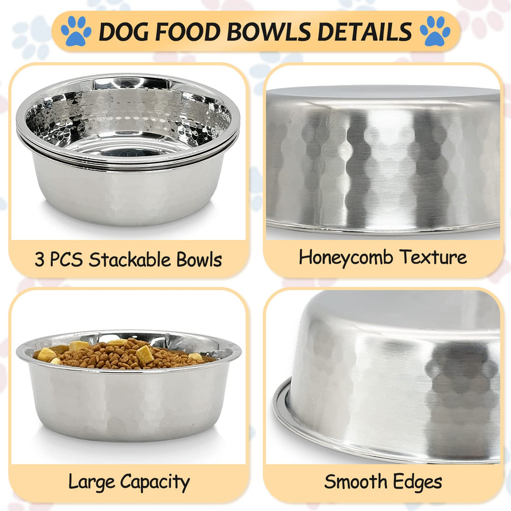 3 Pack Stainless Steel Cat Bowls L17244
