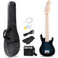 30 Inch Blue Solid Wood Electric Guitar Starter Kit with Amplifier F910