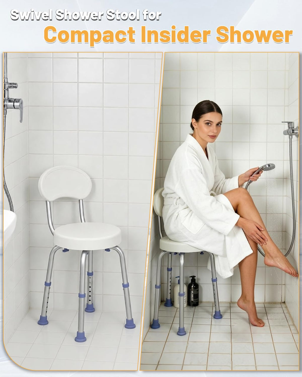 Swivel Shower Chair with Back D169757