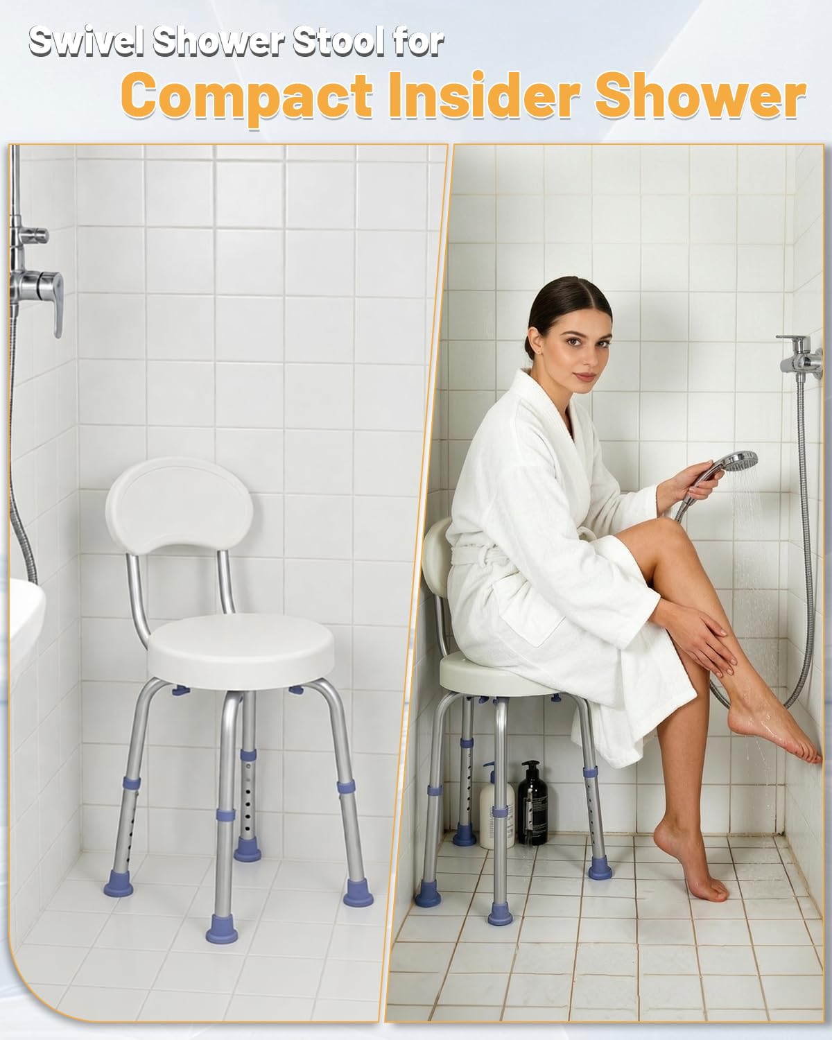 Swivel Shower Chair with Back D169757