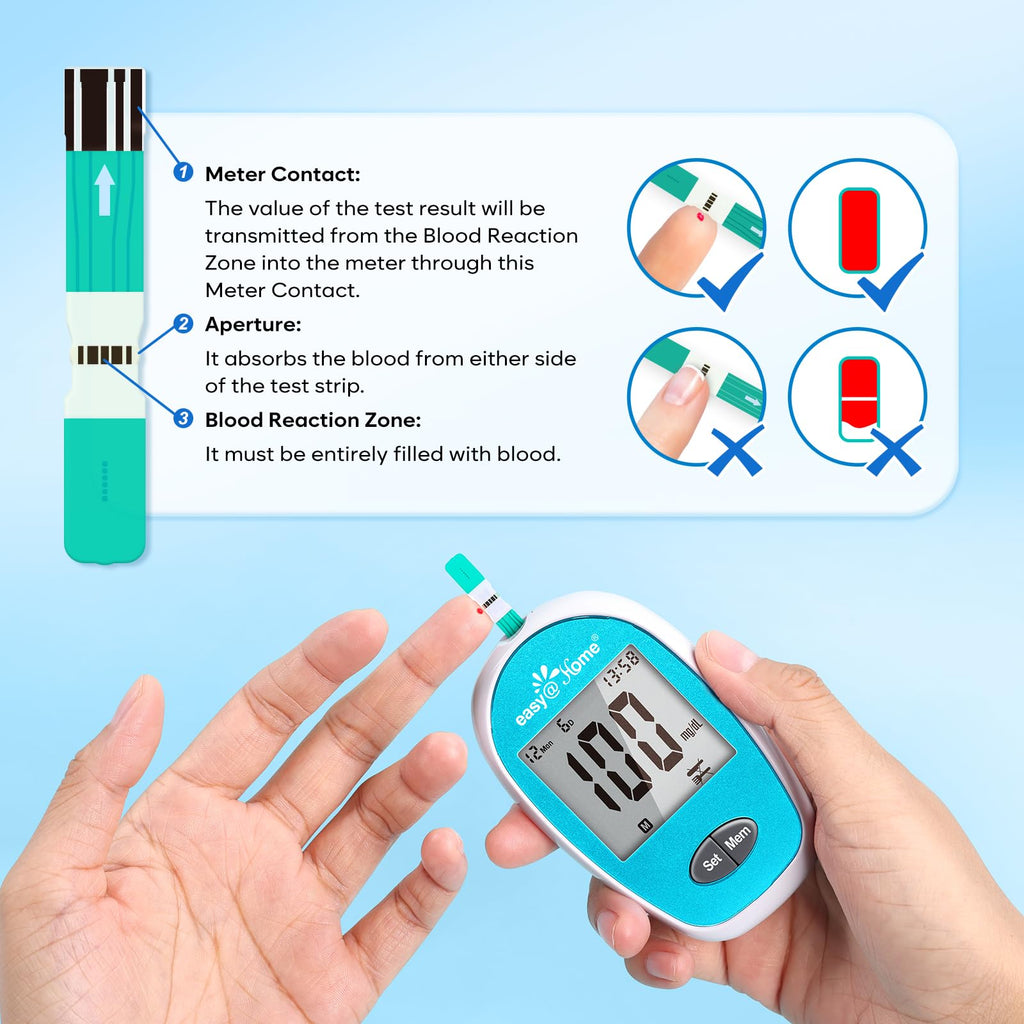 Wireless Glucose Monitor Kit, 100-Strip Blood Sugar Testing Kit Q874