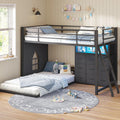 Twin Over Twin Bunk Bed with 9 Storage Drawers H700
