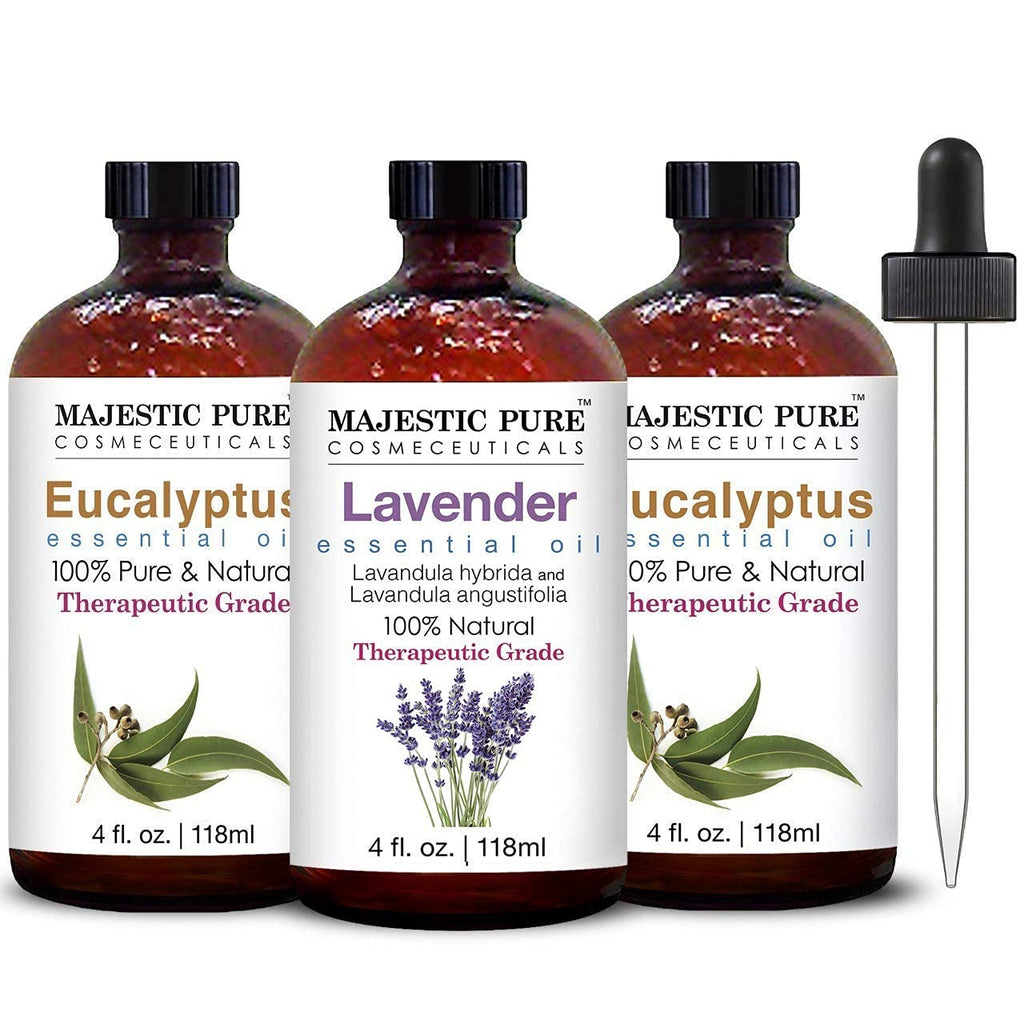 Lavender and Eucalyptus Essential Oil 3 Bottle Bundle 4 fl oz Each Y513