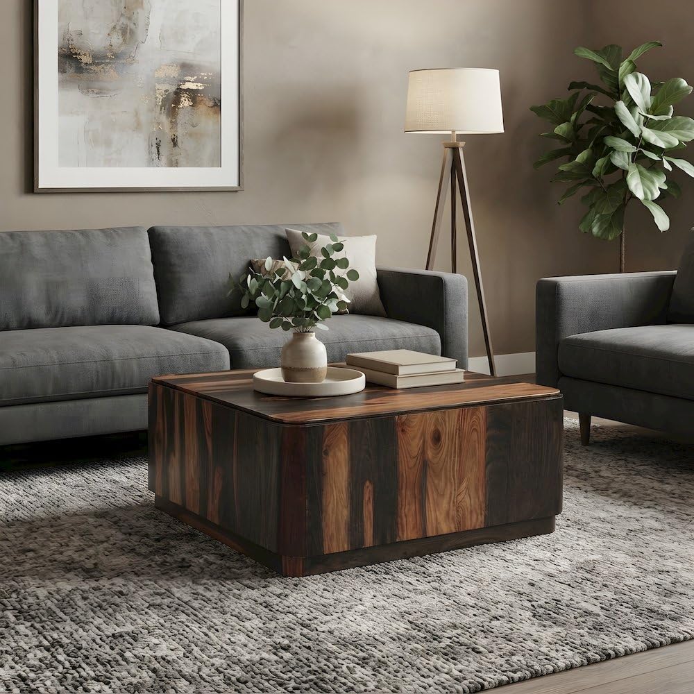 Sheesham Wood Square Coffee Table Q81257