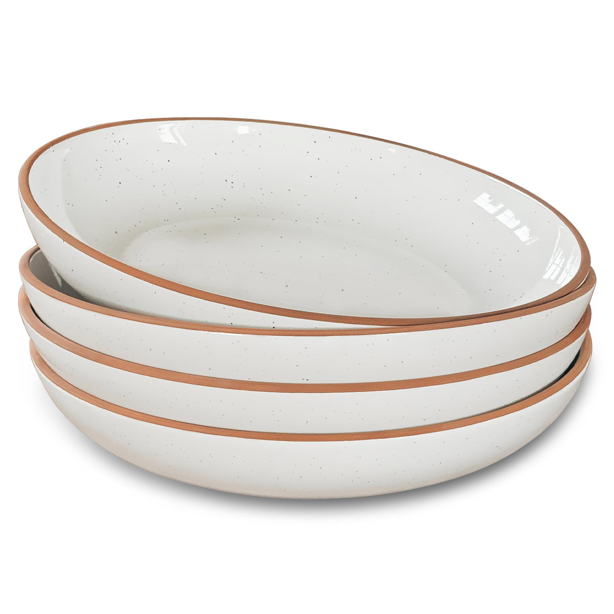 Ceramic Pasta Bowls 30oz Set of 4 Vanilla White Y8092