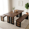 70.9" Wood Dining Table Set with 2 Benches G3214