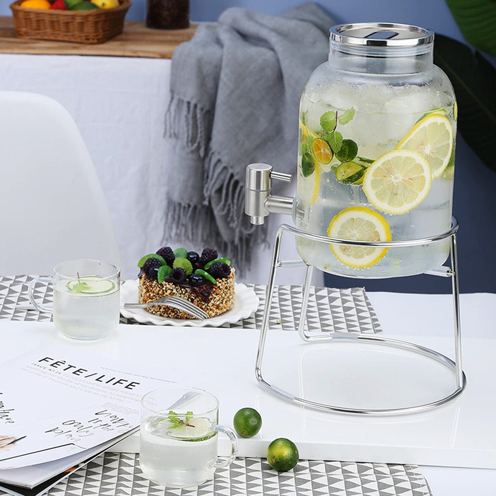Large-capacity Glass Pitcher with Lid and Faucet H719