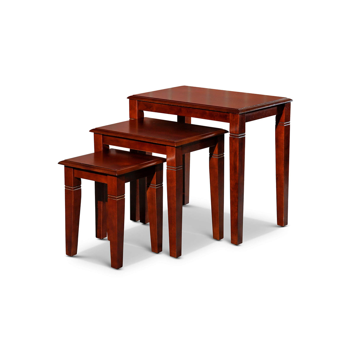 Wooden Nesting Tables Set of 3 Cherry Finish W74319