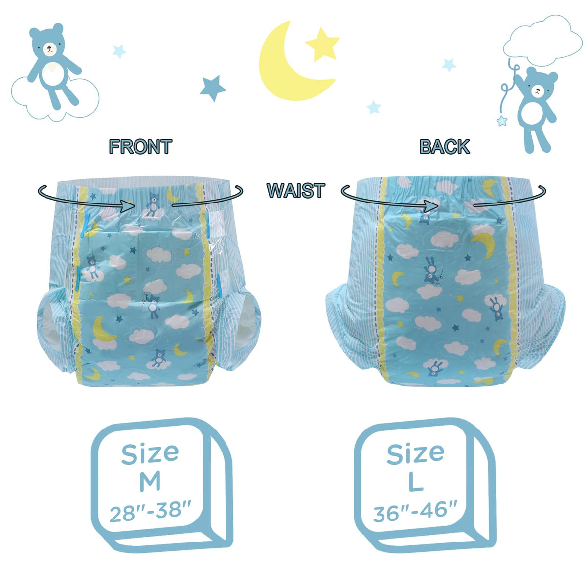 Adult Printed Diaper 10 Pieces Medium N675295