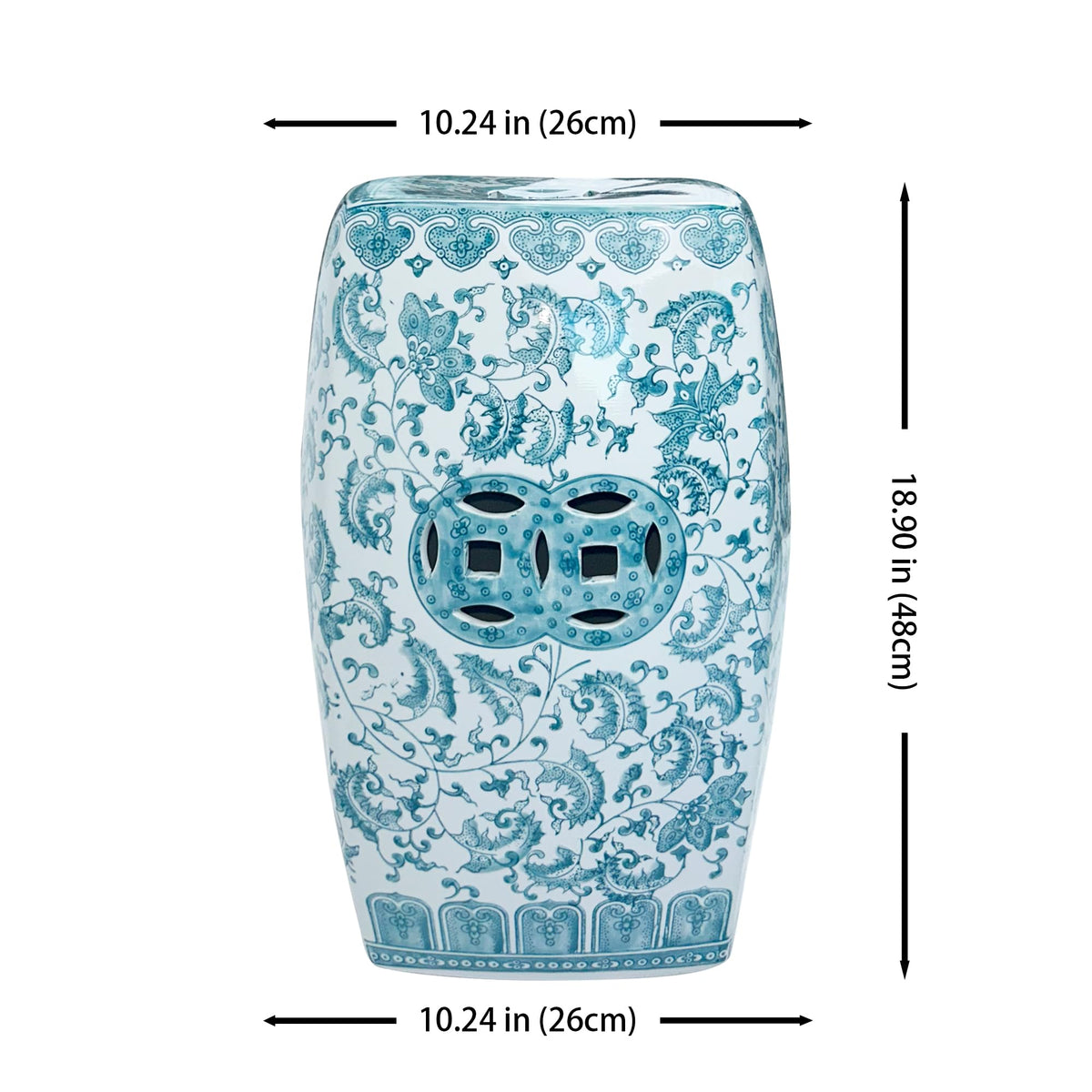 Teal Blue Ceramic Garden Stool Z54318