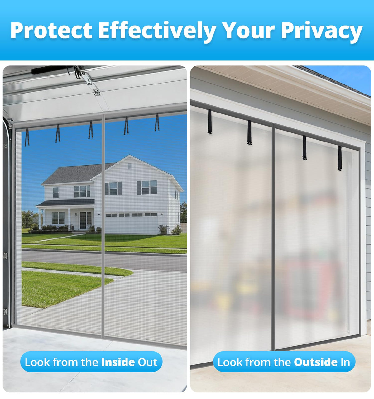 16x8FT Sliver Grey Magnetic Garage Door Screen with Fiberglass Mesh X149787