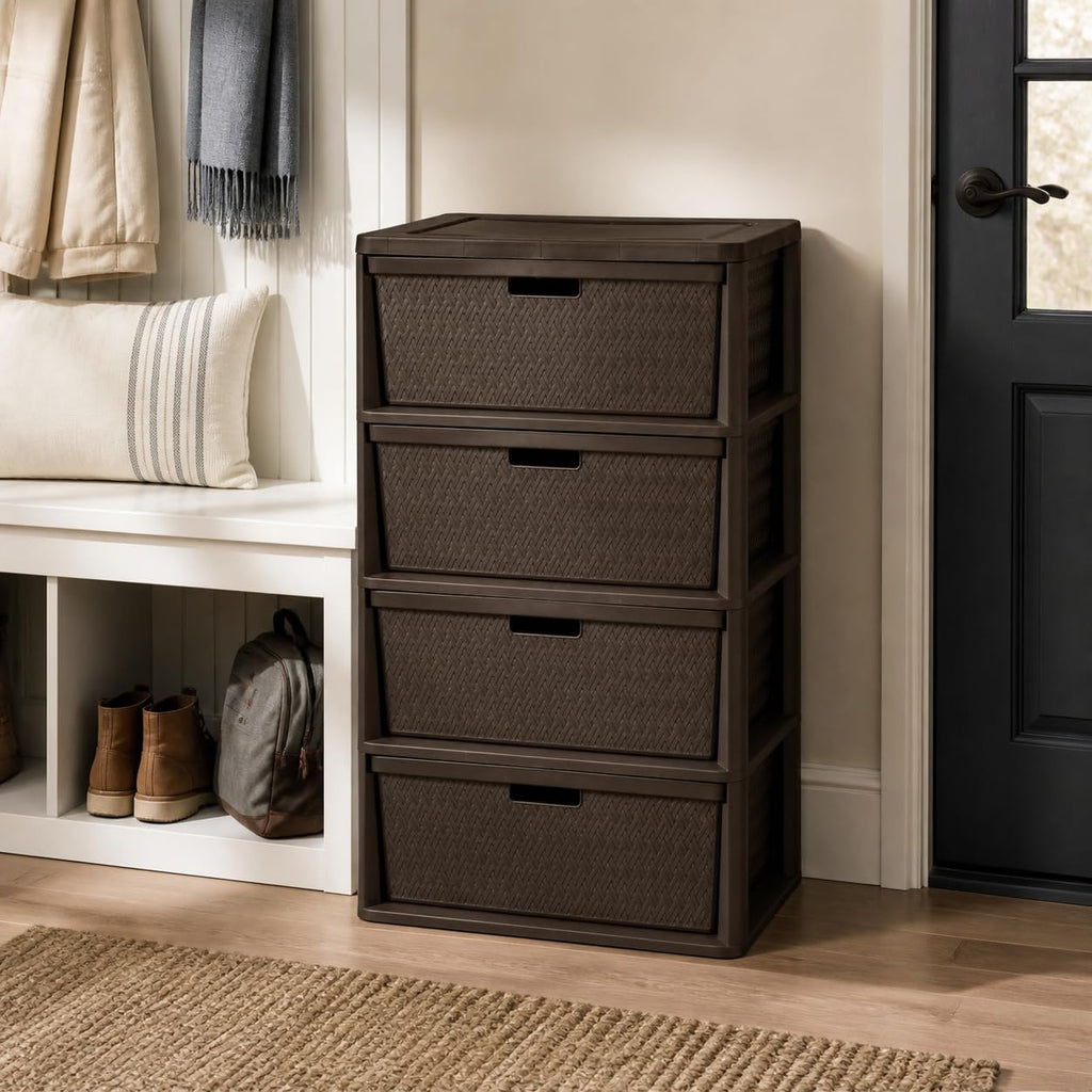 Brown 4 Drawer Plastic Dresser E171325