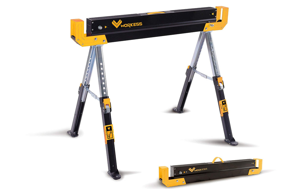 2 Pack Folding Saw Horses 2600 Lbs Adjustable Height P24040
