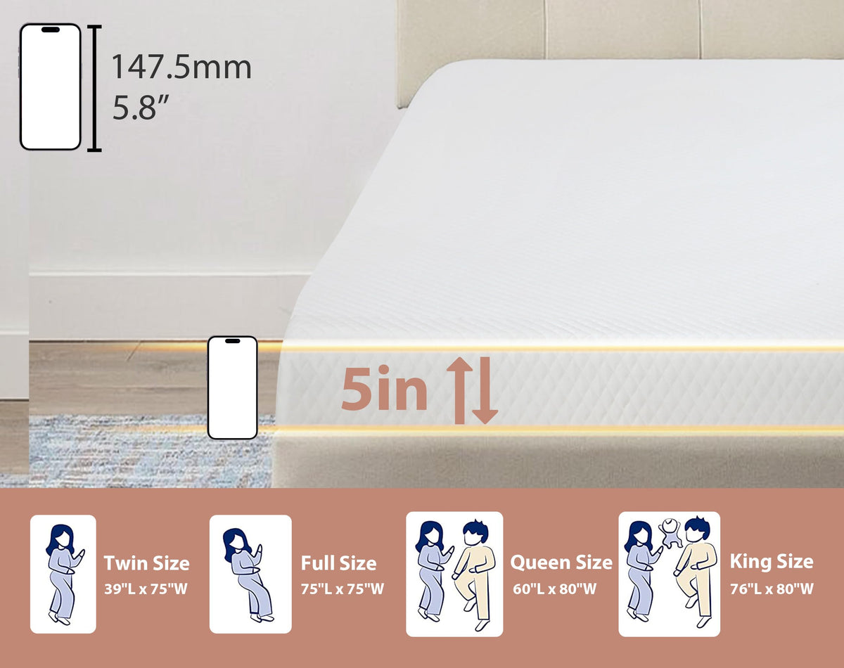 5 Inch Twin Memory Foam Mattress D545843