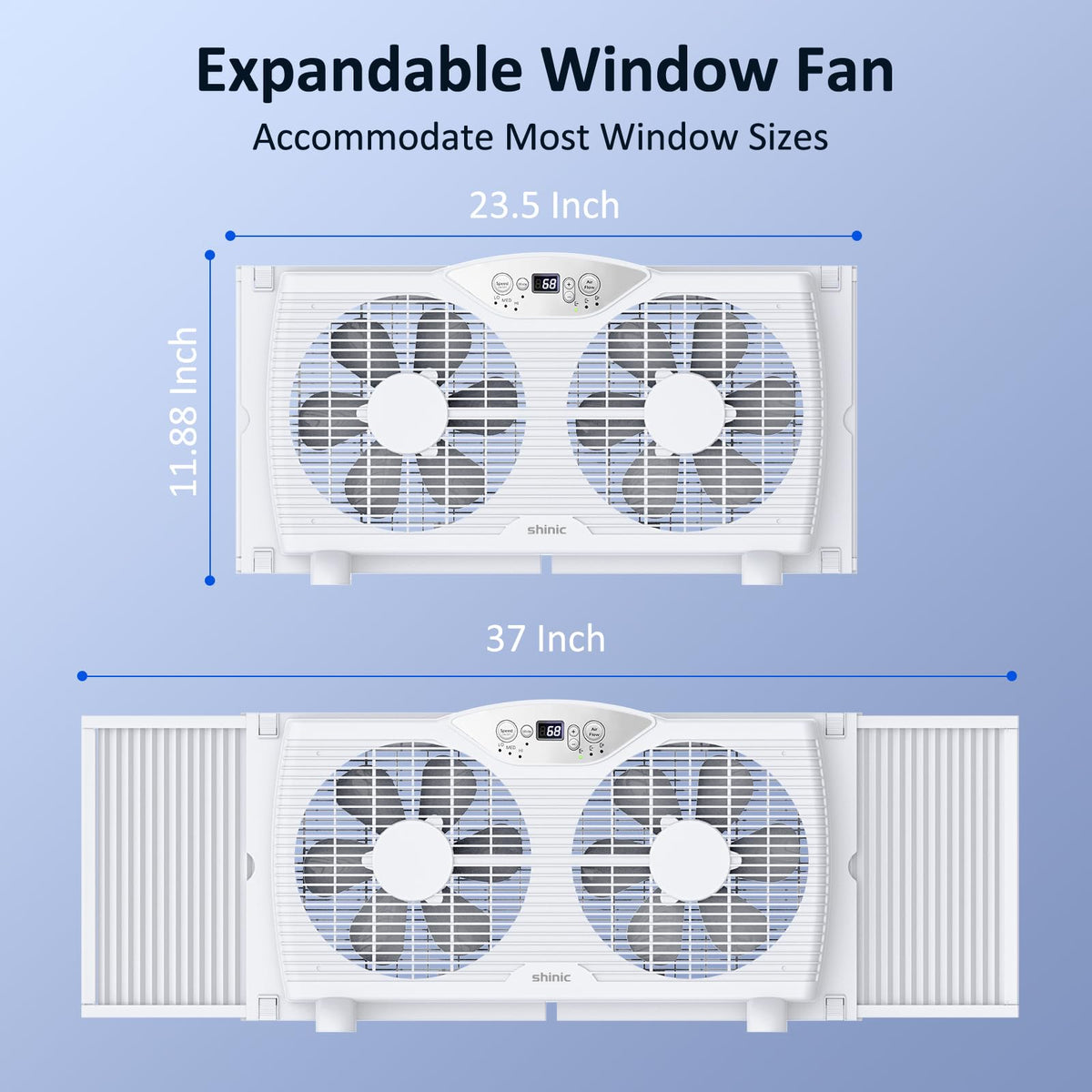 Twin Window Fan with 9-Inch Blades, 3 Speeds, Thermostat Control V758322