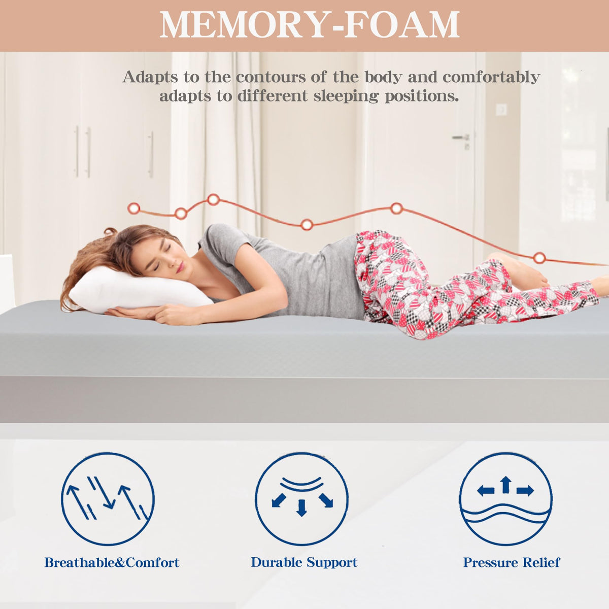 5 Inch Twin Memory Foam Mattress D545843