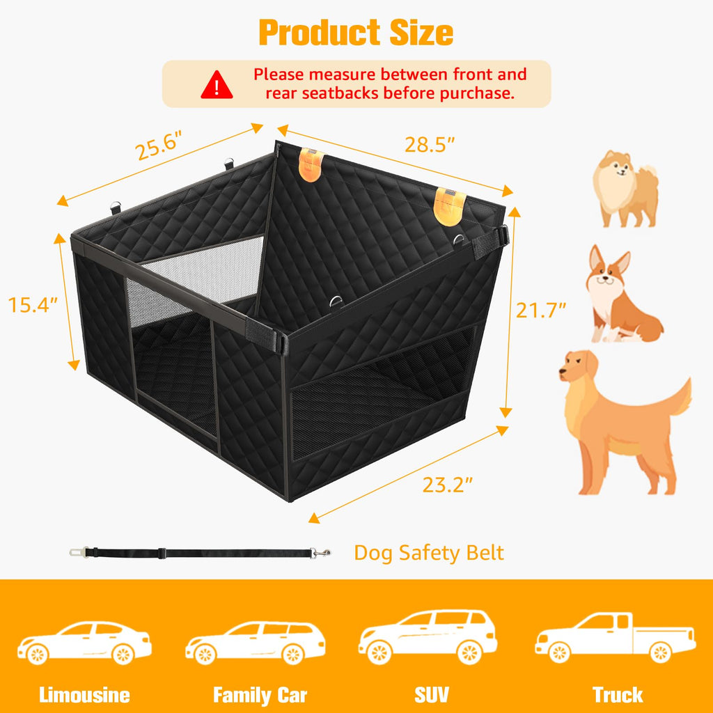 Large Dog Car Seat with Hard Bottom W9505