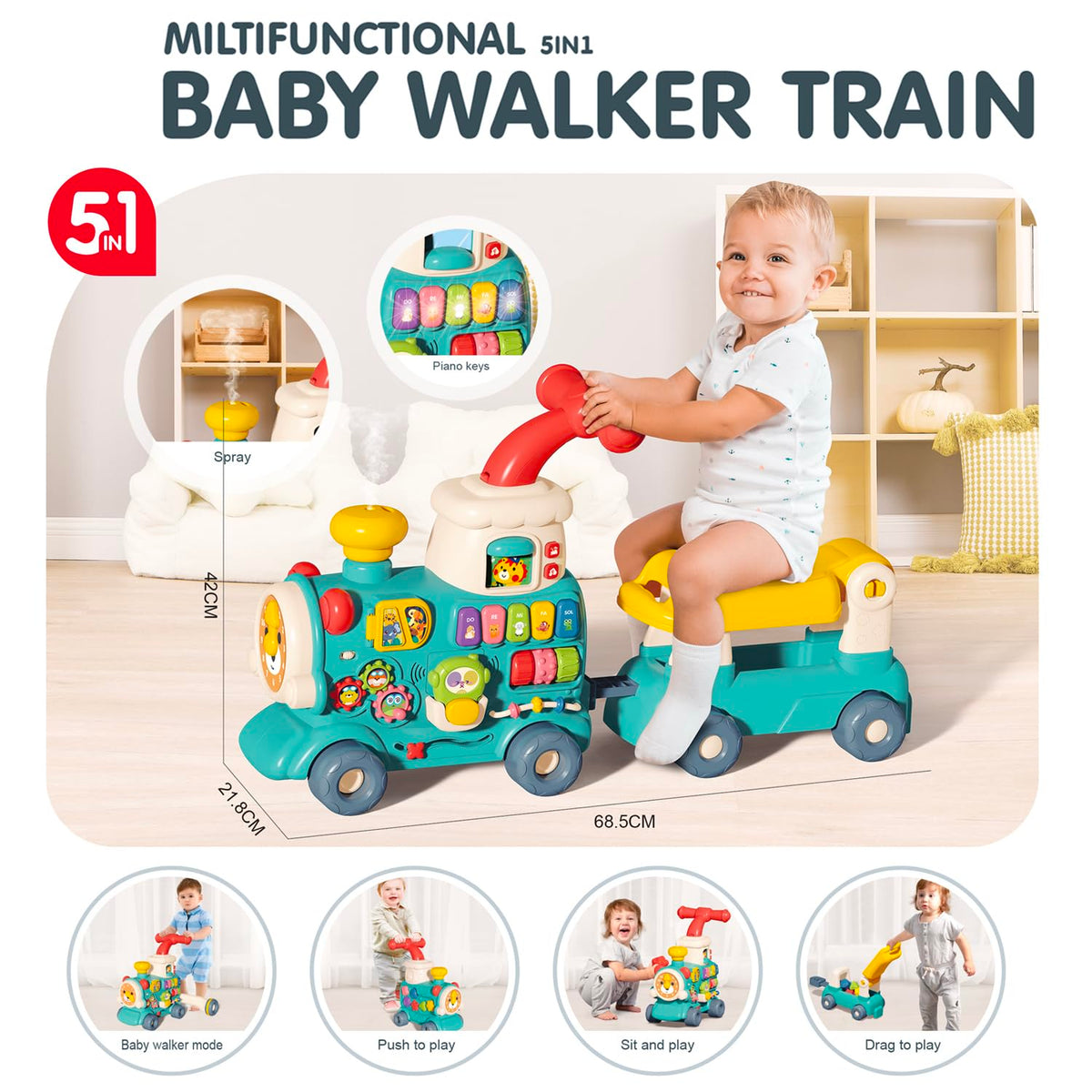 Push and Pull Baby Walker Ride On Toy G86140