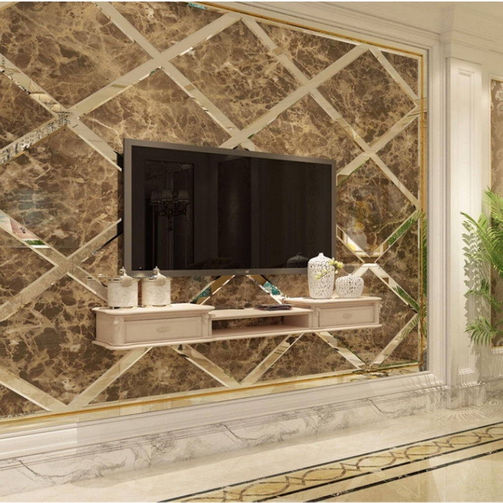 Wall Mounted TV Stand with Drawers and Open Storage Shelf R3739
