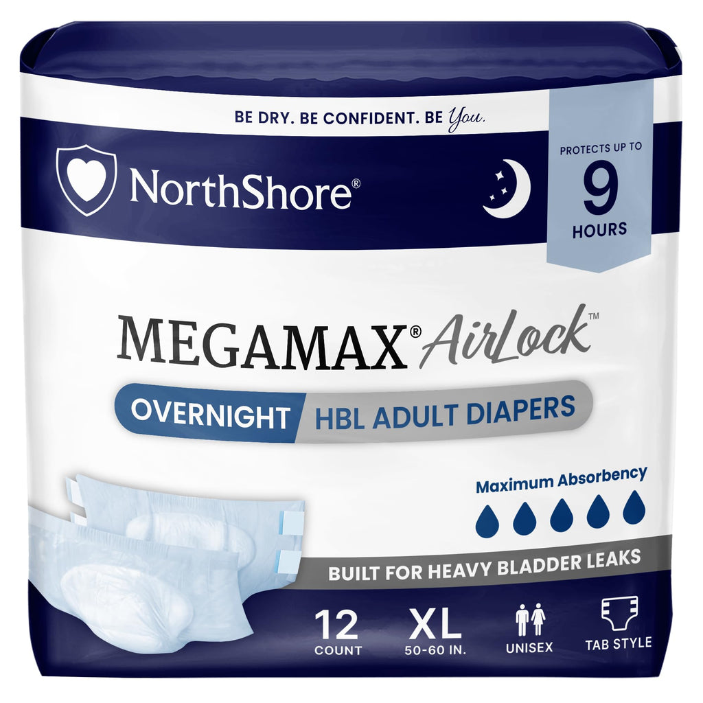 White XL Adult Diapers with Tabs 12 Count E774