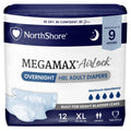 White XL Adult Diapers with Tabs 12 Count E774