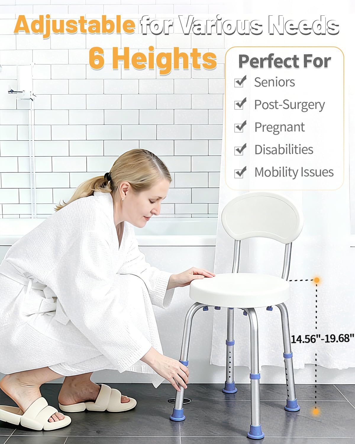 Swivel Shower Chair with Back D169757