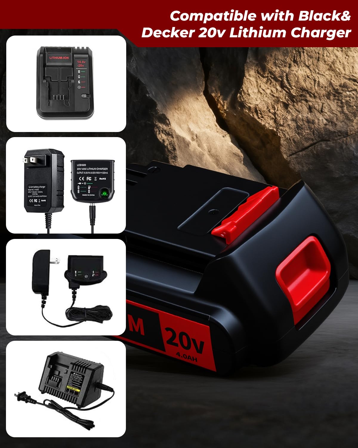 20V 4.0Ah Lithium Battery 2-Pack D4853