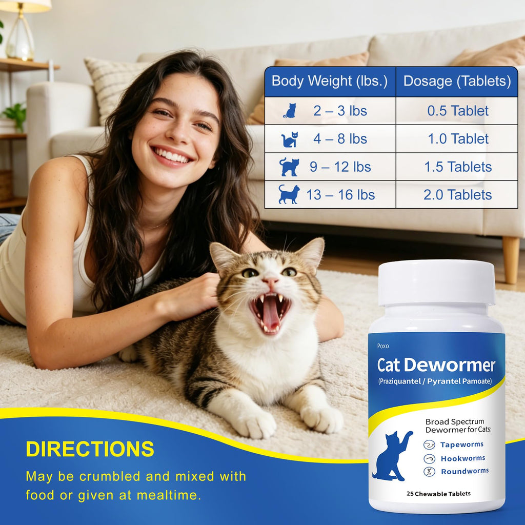 Dewormer Chewables for Cats and Kittens, 25 Chews Q886
