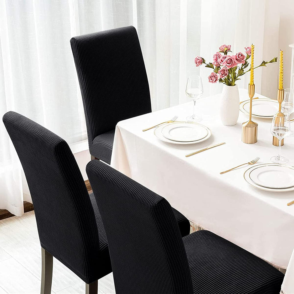 Black 6 Pack Dining Chair Covers Y74138