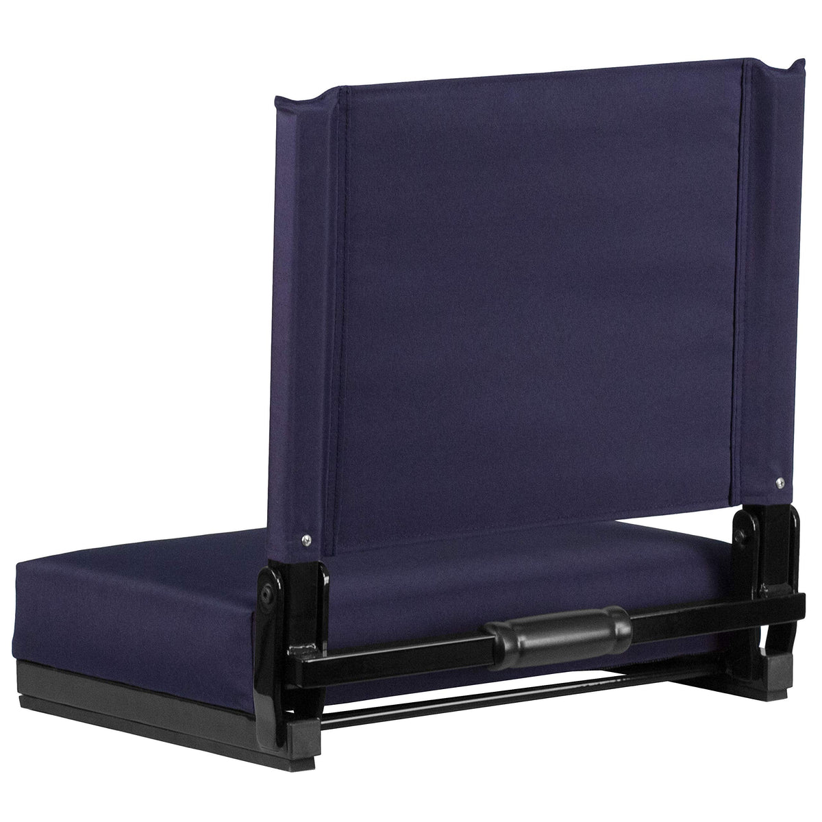 Portable Folding Padded Stadium Chair with Carrying Handle, Navy H84231
