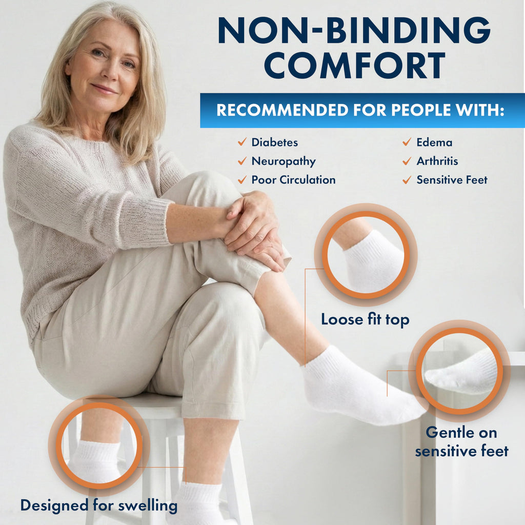 Loose Fit Non-Binding Ankle Socks 6 Pairs P1670