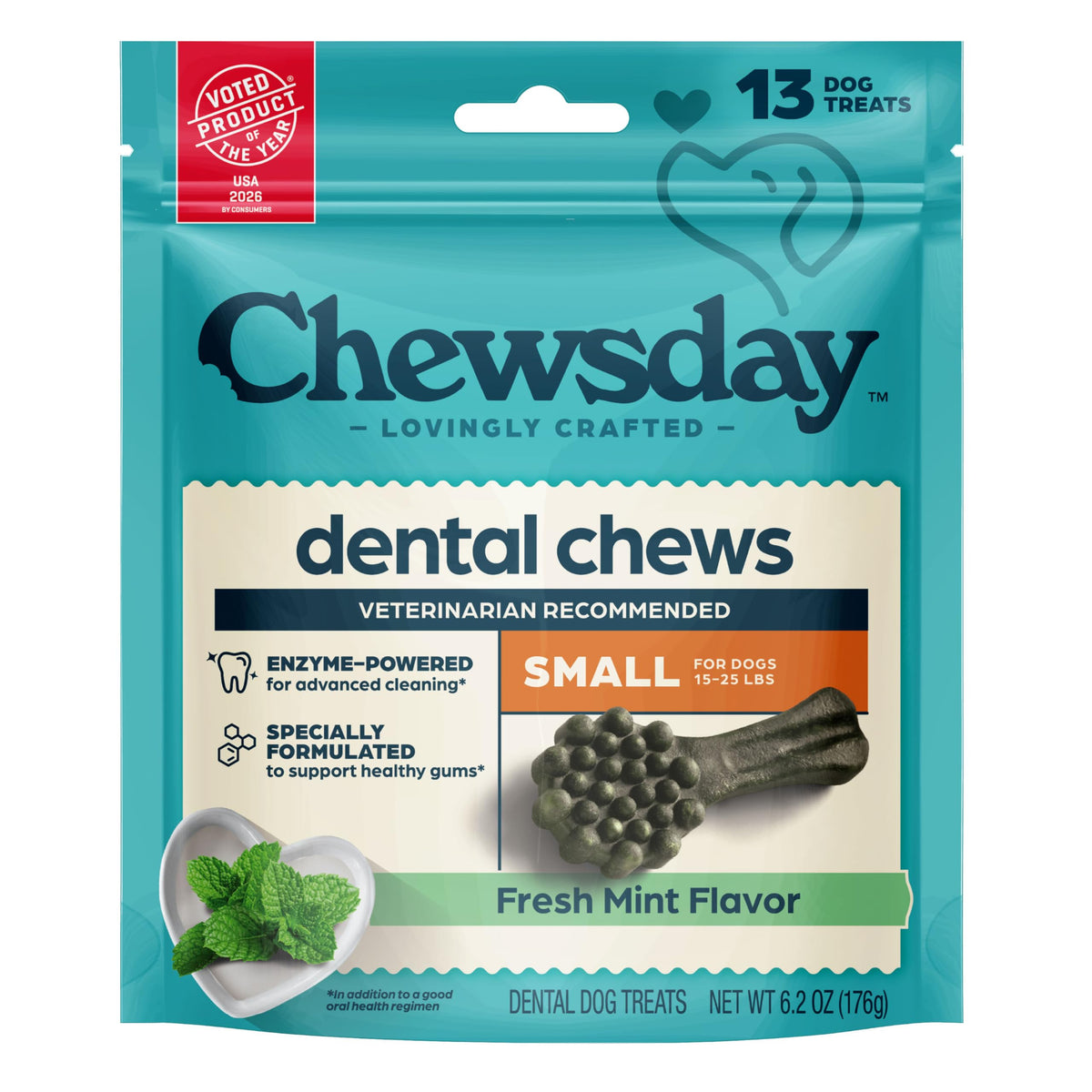 Fresh Mint Flavor Dental Chews, 13 Count X9708
