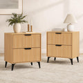 Wood Nightstand Set of 2 with 2 Drawers T355