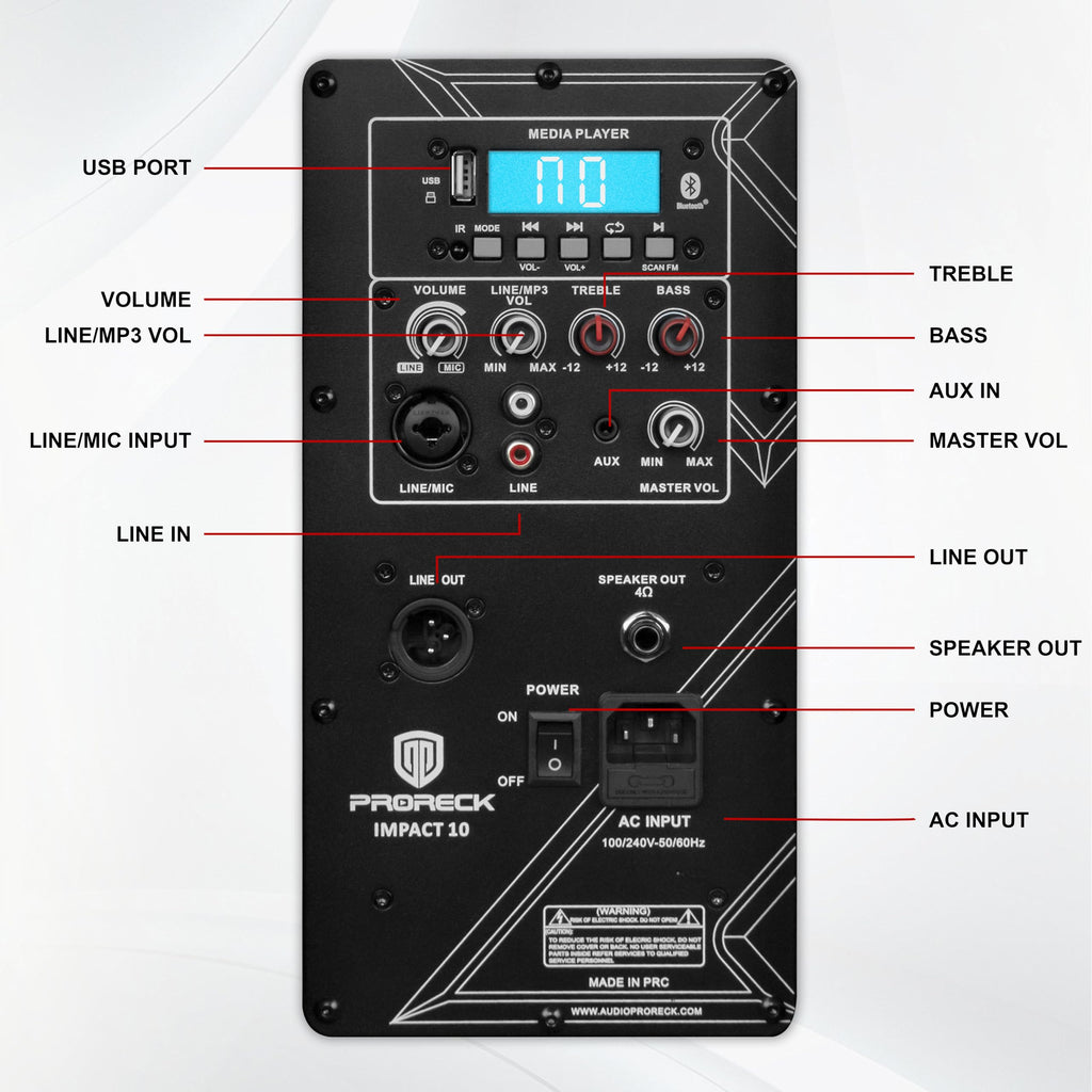10-Inch Bluetooth PA Speaker System with Wired Microphone B896