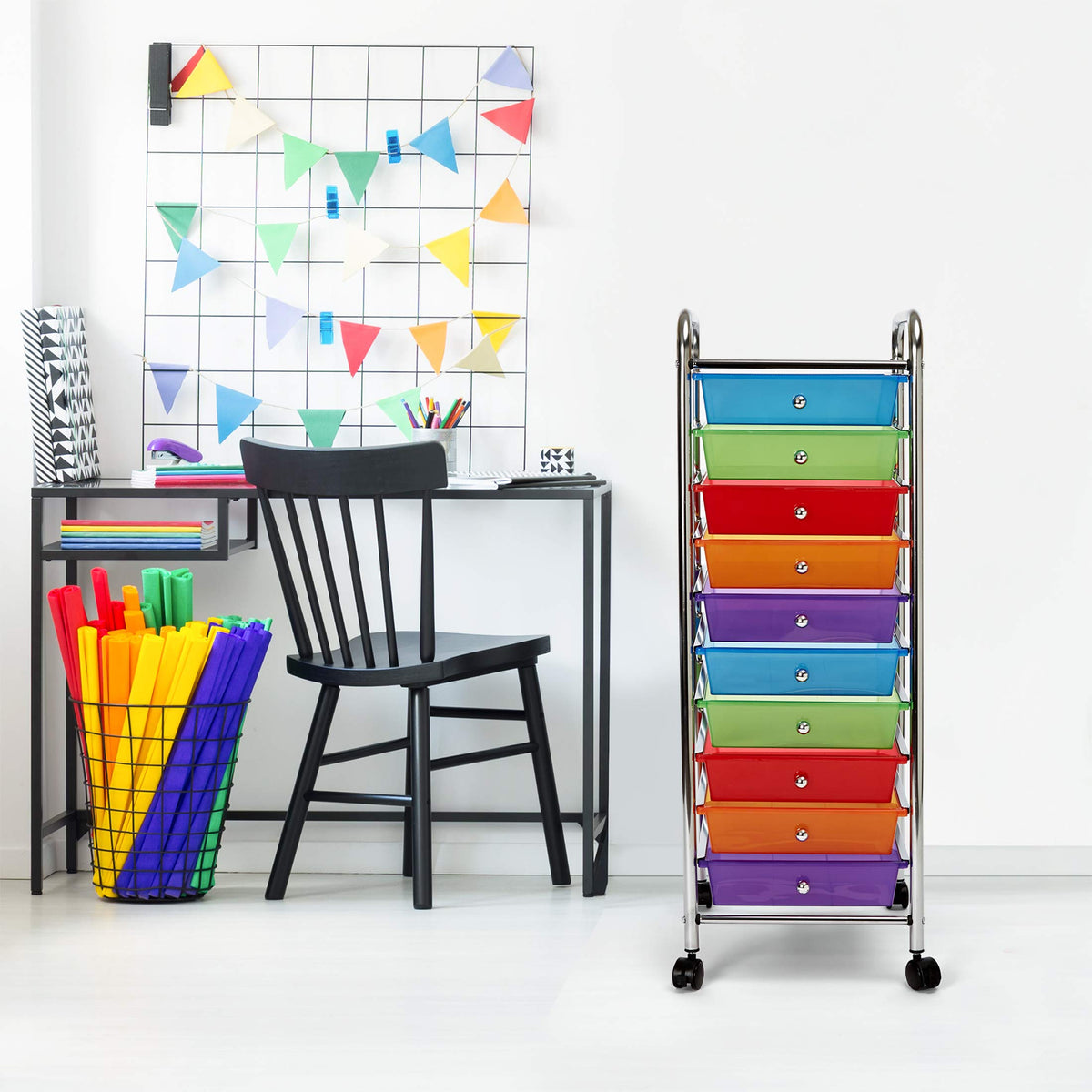 10 Drawer Rolling Storage Cart J9866