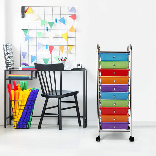 10 Drawer Rolling Storage Cart J9866