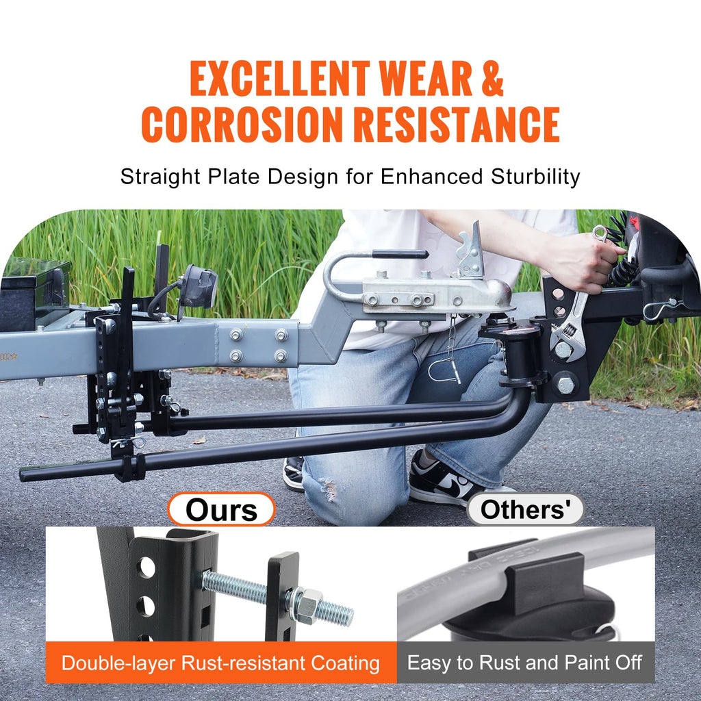 1500 lbs Capacity Weight Distribution Hitch with 2-Inch Steel Shank X2192