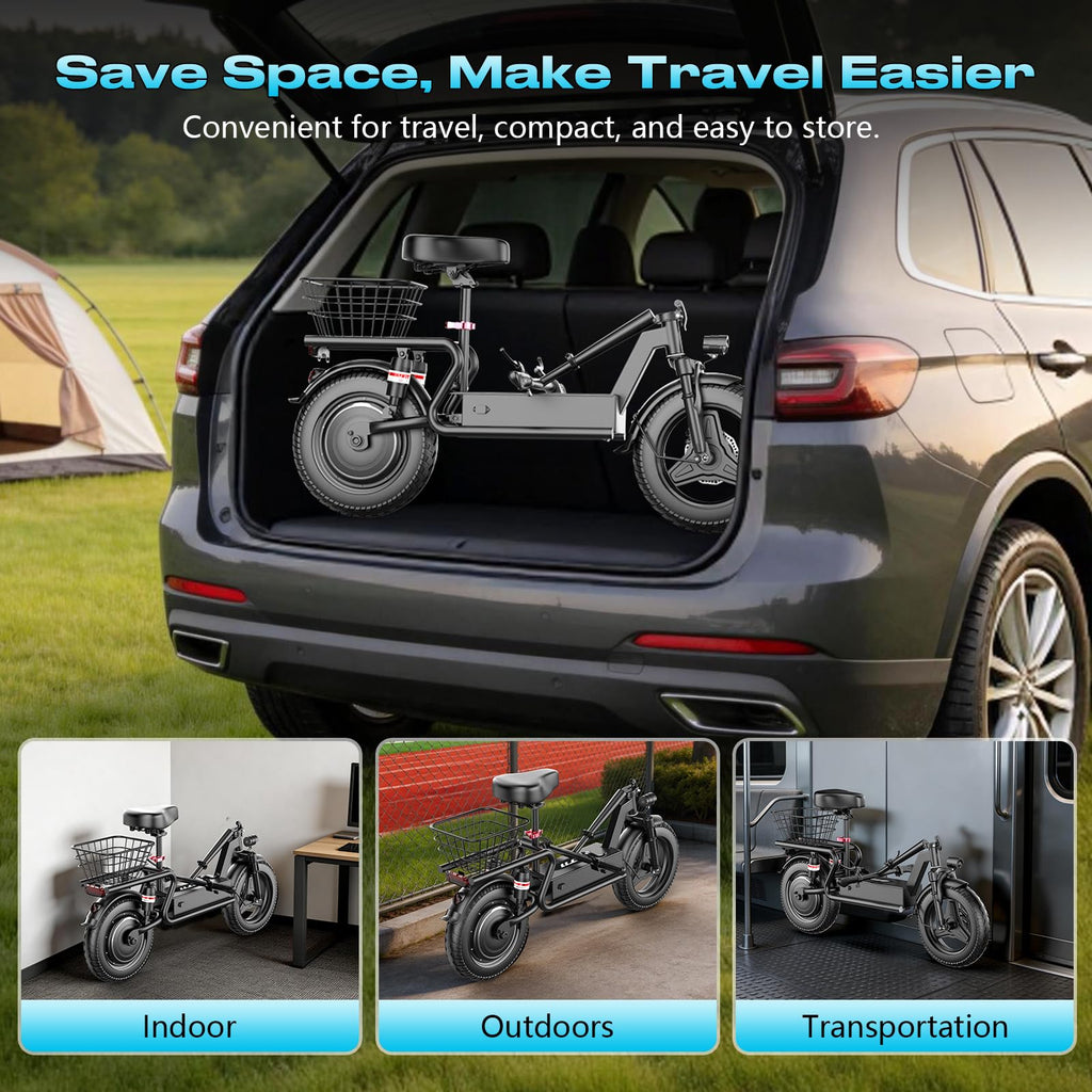 Electric Scooter with Seat, 1000W Peak Motor, 25 MPH, 14" Pneumatic Tires W991951