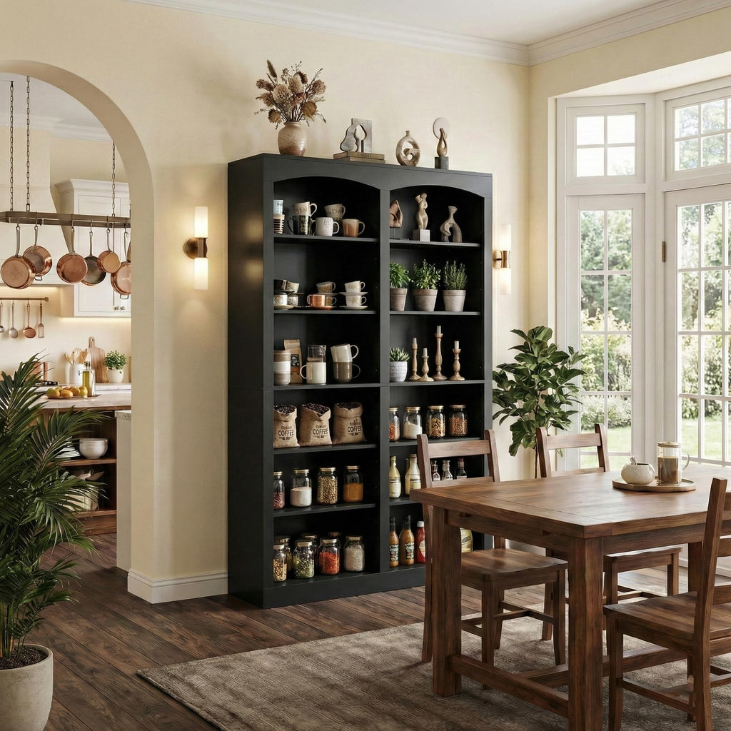 71" Tall Black 12-Tier Wood Bookcase Z254