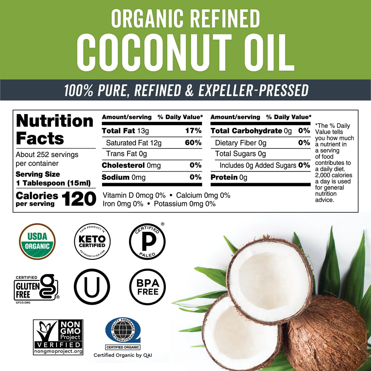 Organic Refined Coconut Oil 128 fl oz K427765