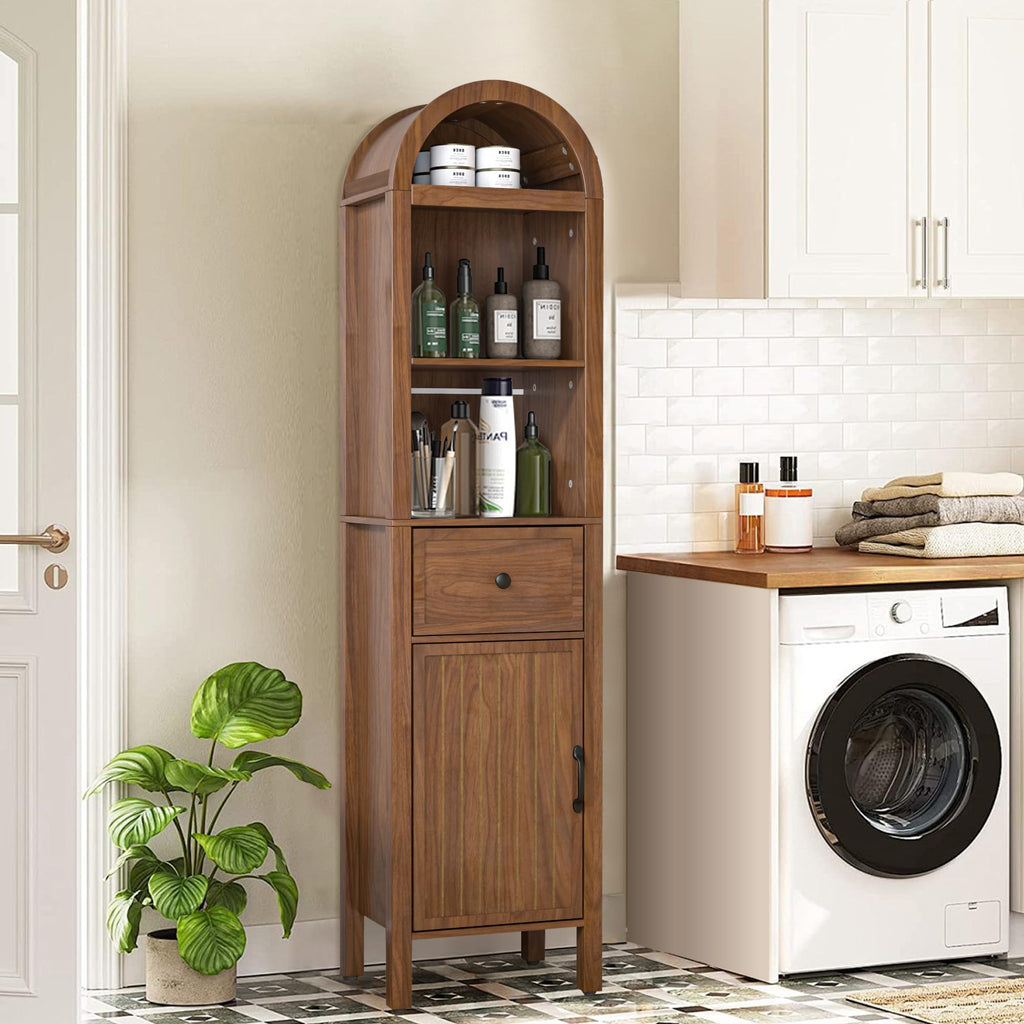 64" Tall Bathroom Storage Cabinet with Adjustable Shelves T3820