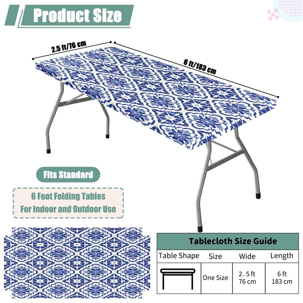 6 Ft Rectangle Water Resistant Tablecloth T595