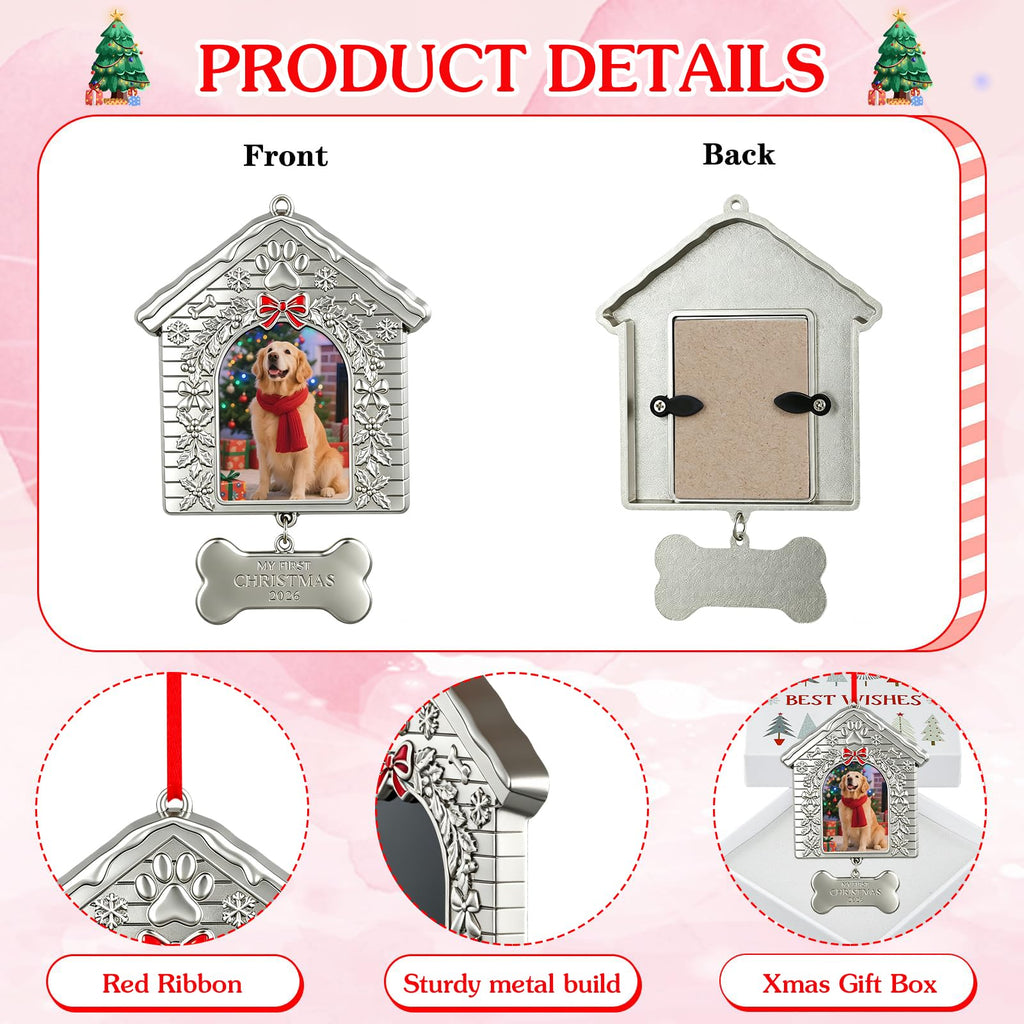 Dog First Christmas Ornament 2026 Metal Photo Frame P818308