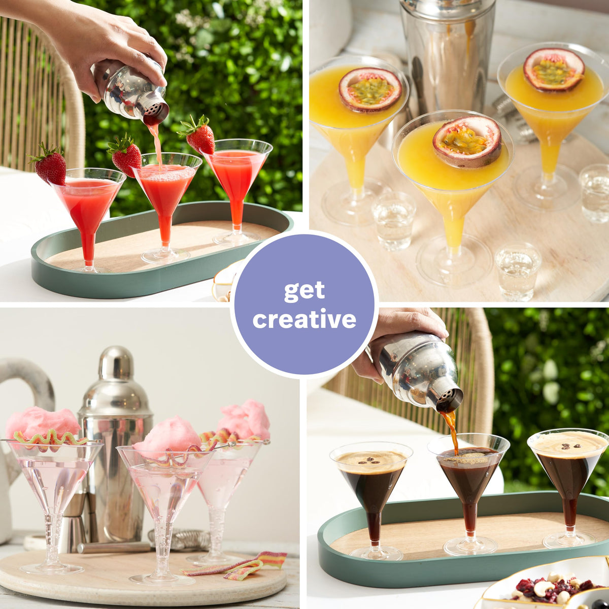24 Oz Plastic Martini Cocktail Glasses J5565