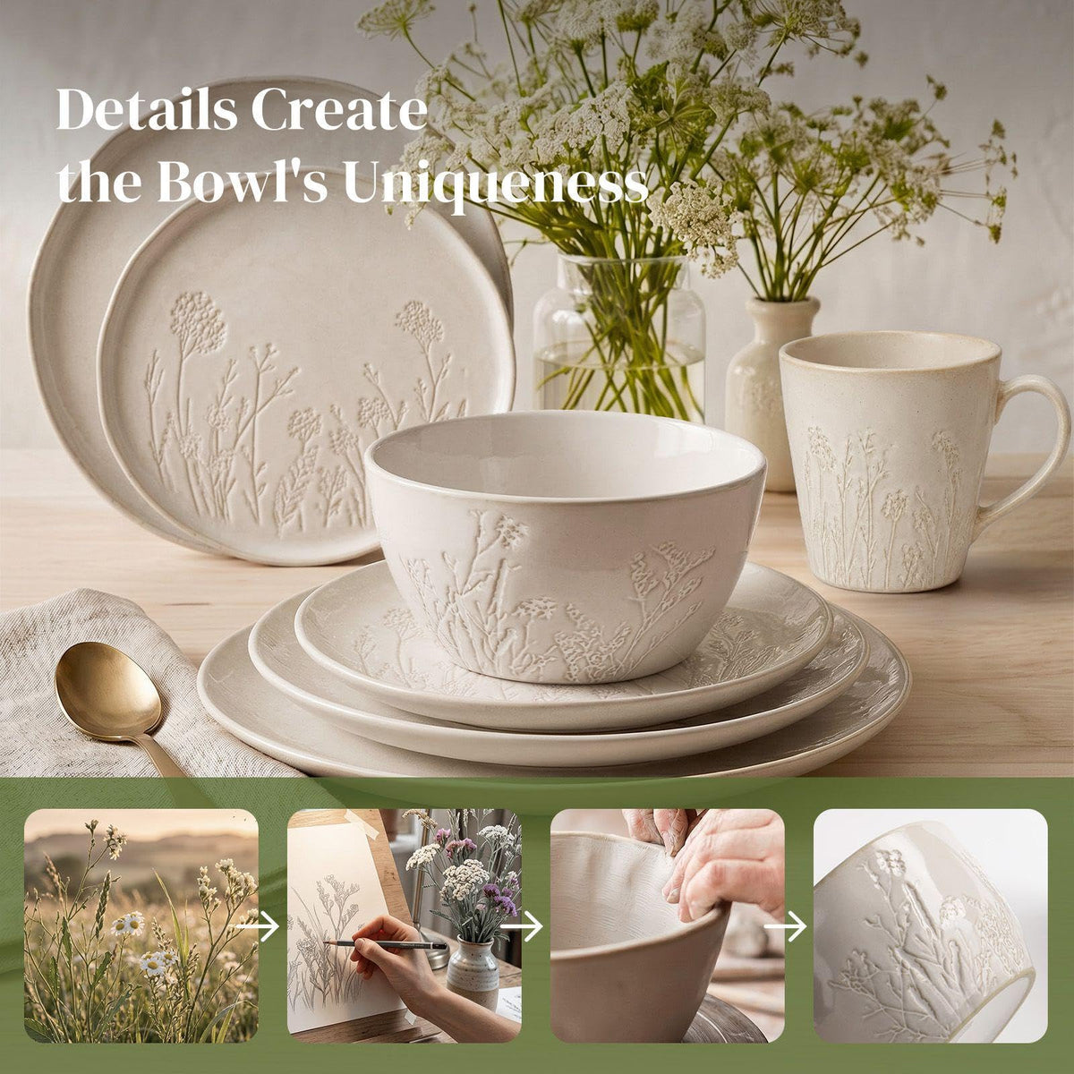 32 OZ Ceramic Soup Bowls Set of 4 H8806