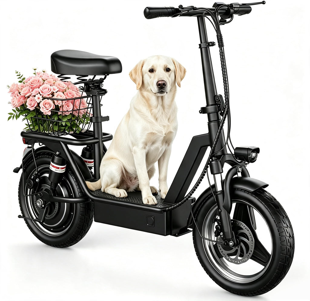Electric Scooter with Seat, 1000W Peak Motor, 25 MPH, 14" Pneumatic Tires W991951