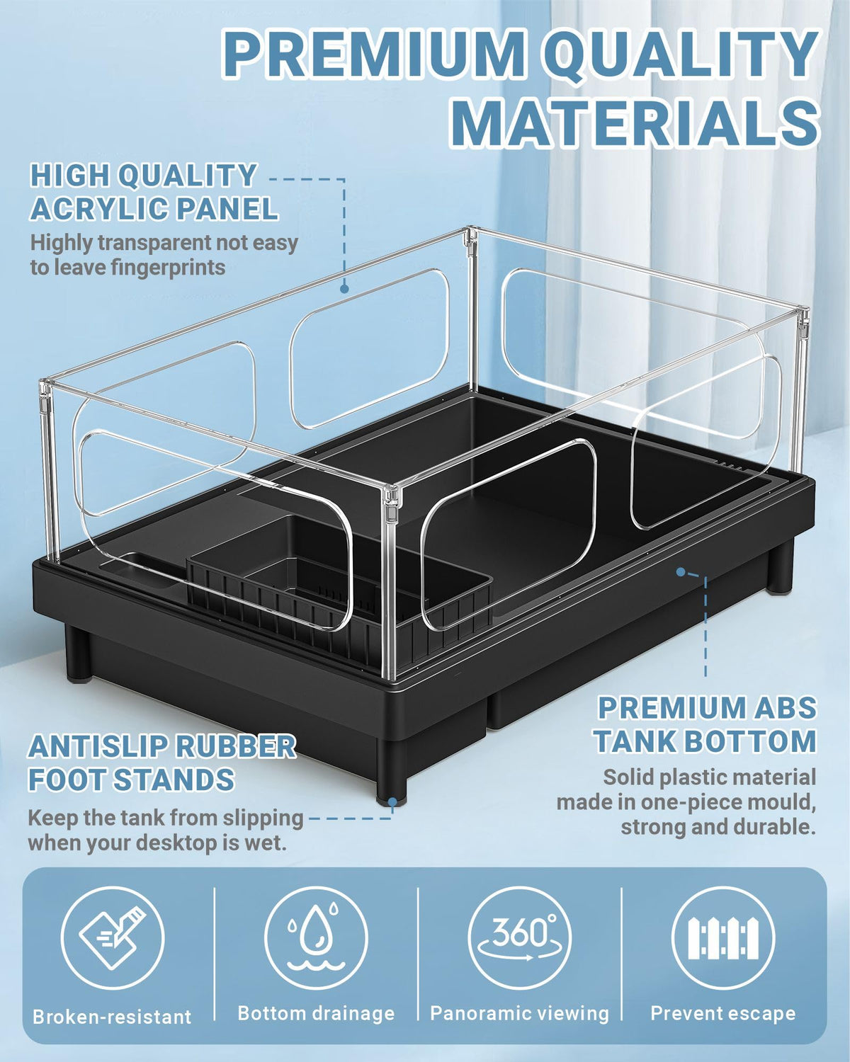 Small Turtle Tank Kit with Adjustable Lamp and Filter D640393
