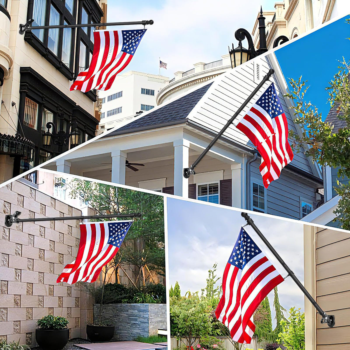 Heavy Duty Aluminum Alloy Wall Mount Flag Pole Holder R4712